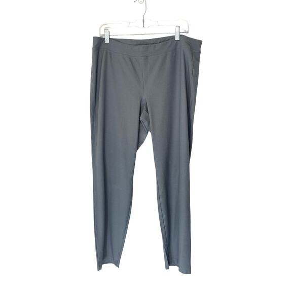 Eileen Fisher Gray Pull On Elastic Waist Relaxed Straight Leg Pant Size Large - Picture 1 of 12